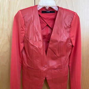 Red leather jacket